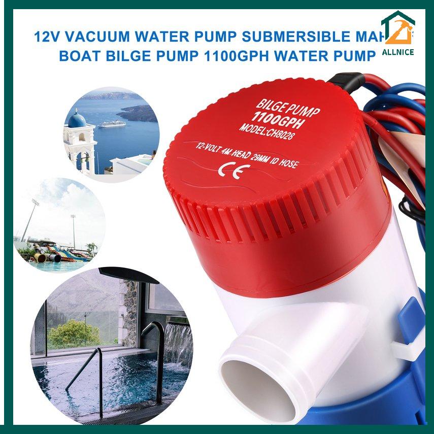 Máy bơm nước 1100Gph 12V 24V DC phù hợp cho tàu thuyền  12V Vacuum Water Pump Submersible Marine Boat Bilge Pump 1100GPH Water Pump
