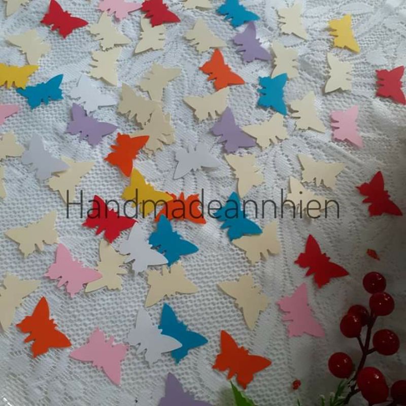 20 - 35 - 50 hình bươm bướm, có 3 size bằng giấy màu - thủ công mầm non cho bé - hình trang trí thiệp 3D, Valentine...