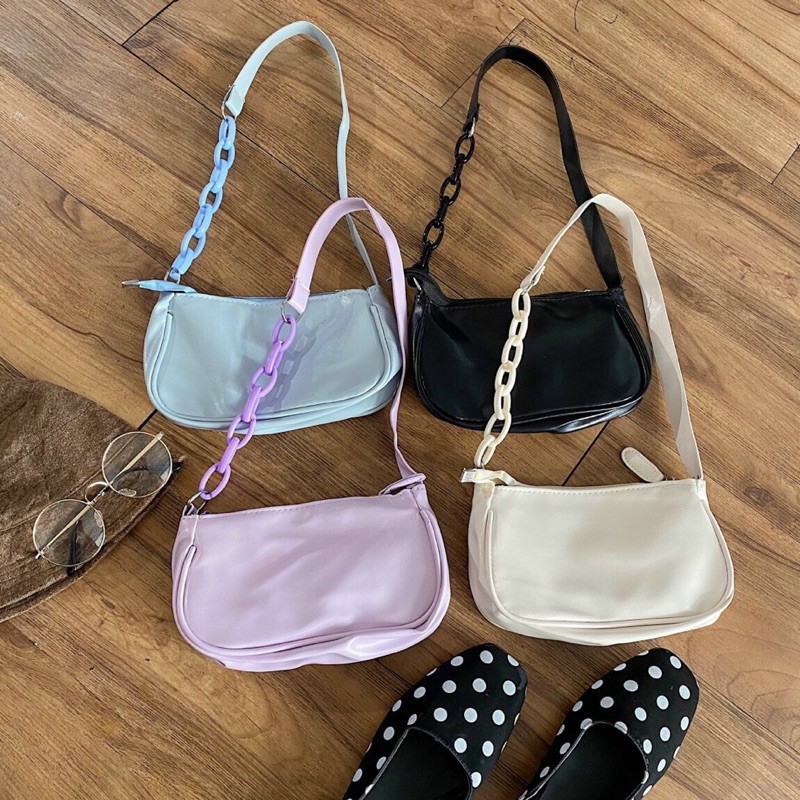 Túi Đeo chéo COLOR BAG hàng nhânp quảng châu chất vải mềm mịn đủ màu