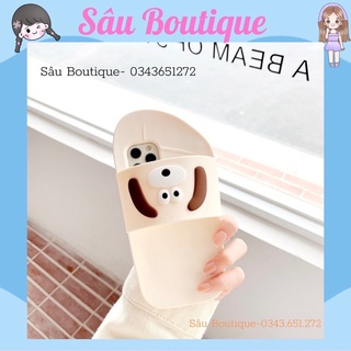 Ốp lưng iphone silicon hình dép có chú cún siêu cute ip6plus/ 6splus/ 7plus/ 8plus