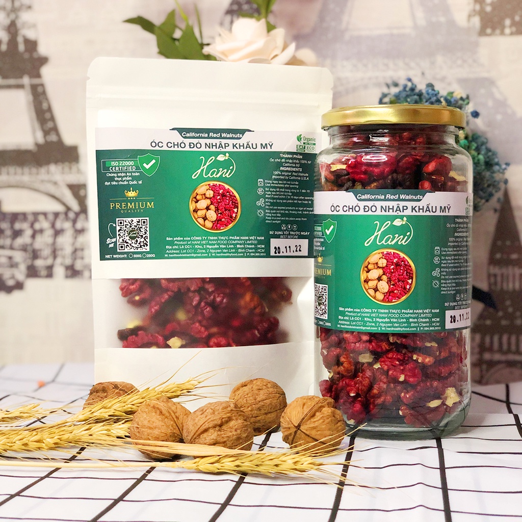 Nhân Óc Chó Đỏ Hartley Mỹ 500g - Hàng Nhập Khẩu Thượng Hạng  Cam Kết Chất Lượng Hani Food