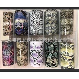 Foil dán trang trí móng thương hiệu, da rắn, báo