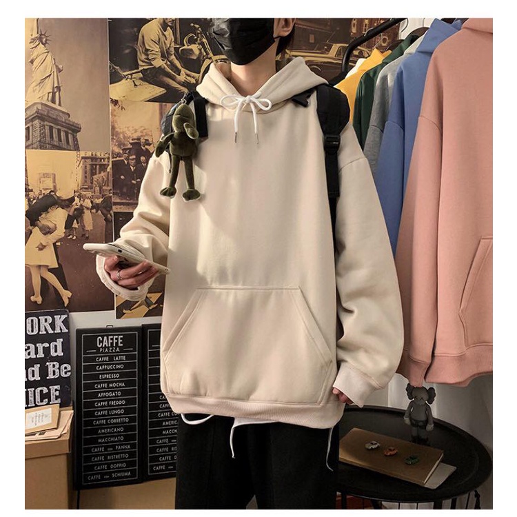 Áo Hoodie nỉ Trơn Unisex nỉ bông cực dày dặn