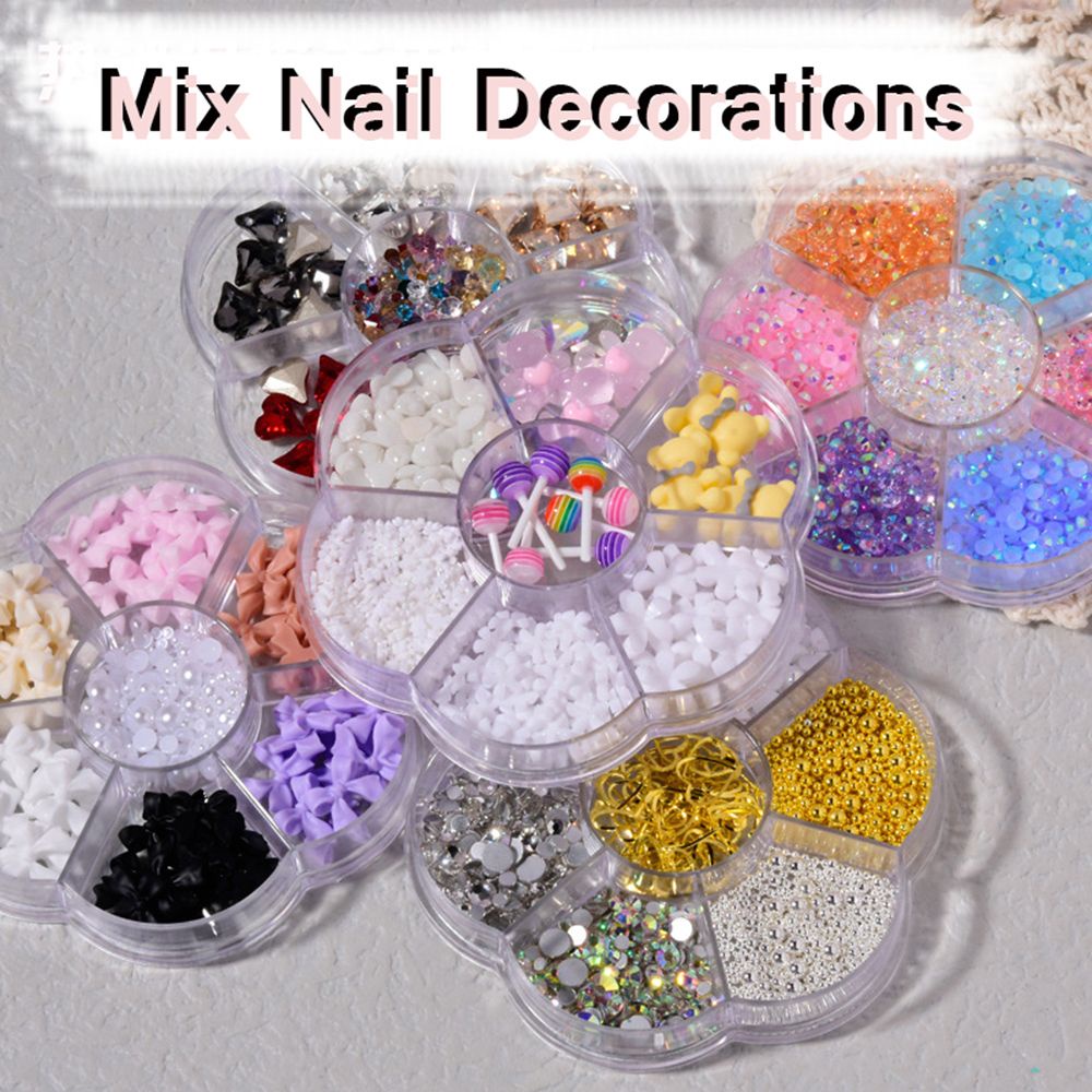 [Hàng mới về] Hạt phụ kiện trang trí móng tay 3d hình kẹo mút/bướm/gấu nhiều kiểu đáng yêu