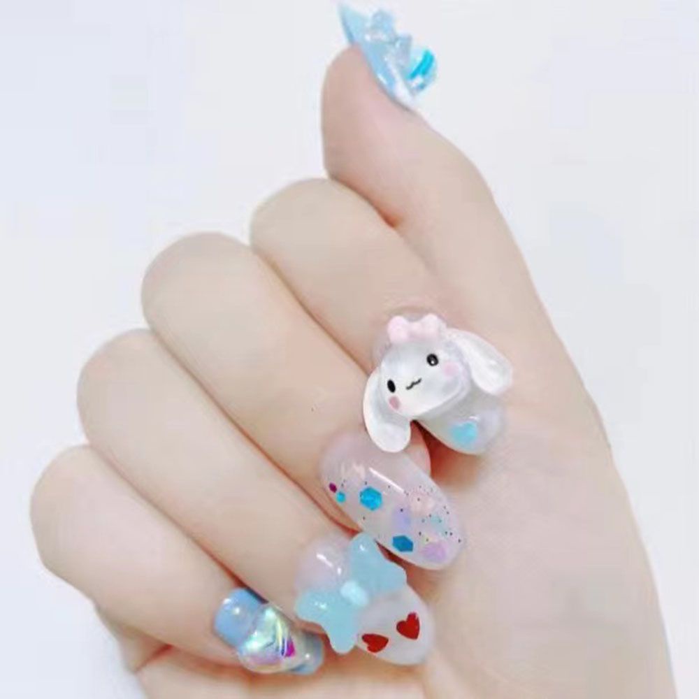 [Hàng mới về] Phụ kiện trang trí móng tay hình chú chó dễ thương bằng nhựa resin trong suốt tùy chọn màu sắc DIY