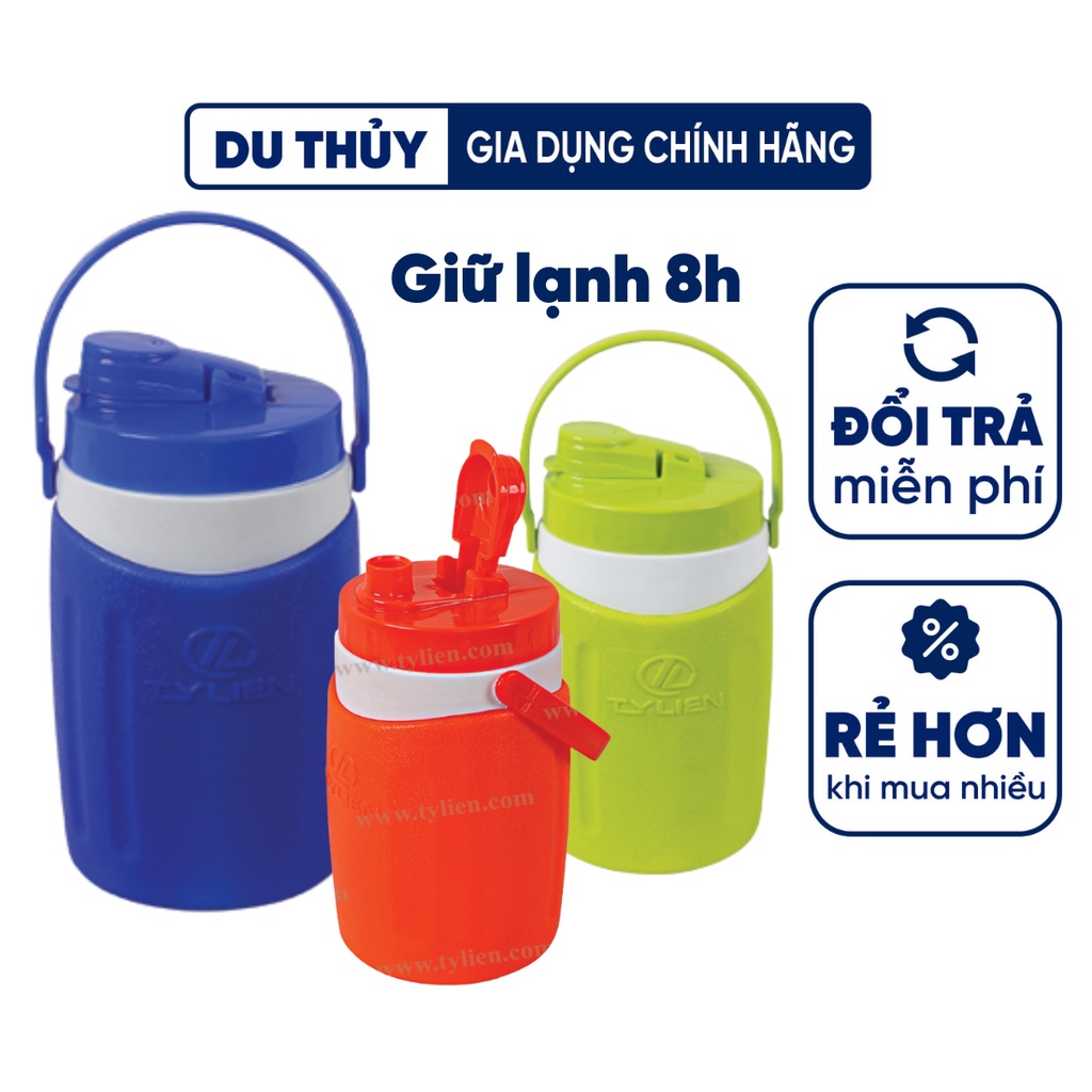 Bình đá giữ nhiệt nắp bật Tý Liên, dung tích 1.2L - 2L - 3L -5L, giữ lạnh hơn 8 giờ, có quai xách không bị đọng sương