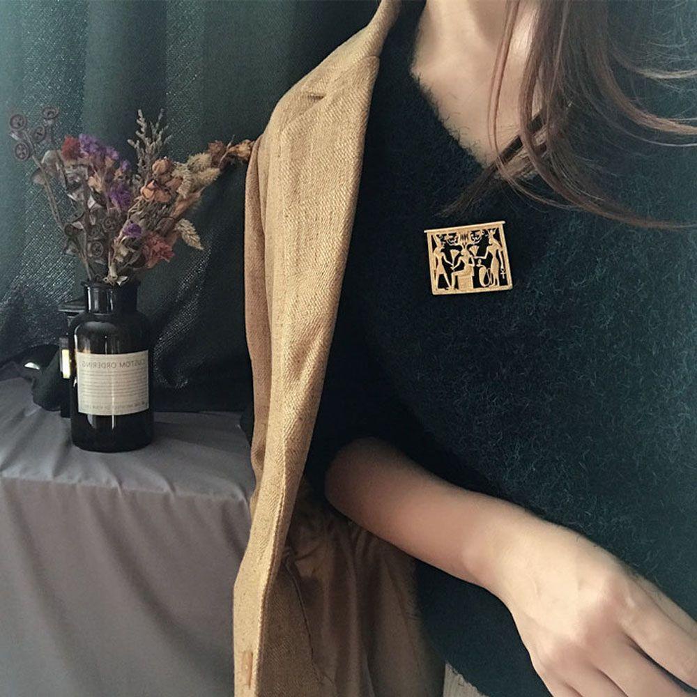 Ghim Cài Áo Hình Chữ Nhật Bằng Kim Loại Phong Cách Ai Cập Cho Nam Nữ