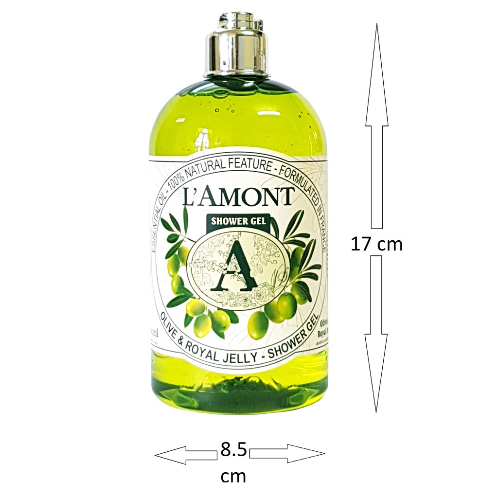 Combo 2 chai Sữa Tắm LAmont En Provence Hương Hoa Hồng và Hương Olive 500ml/chai