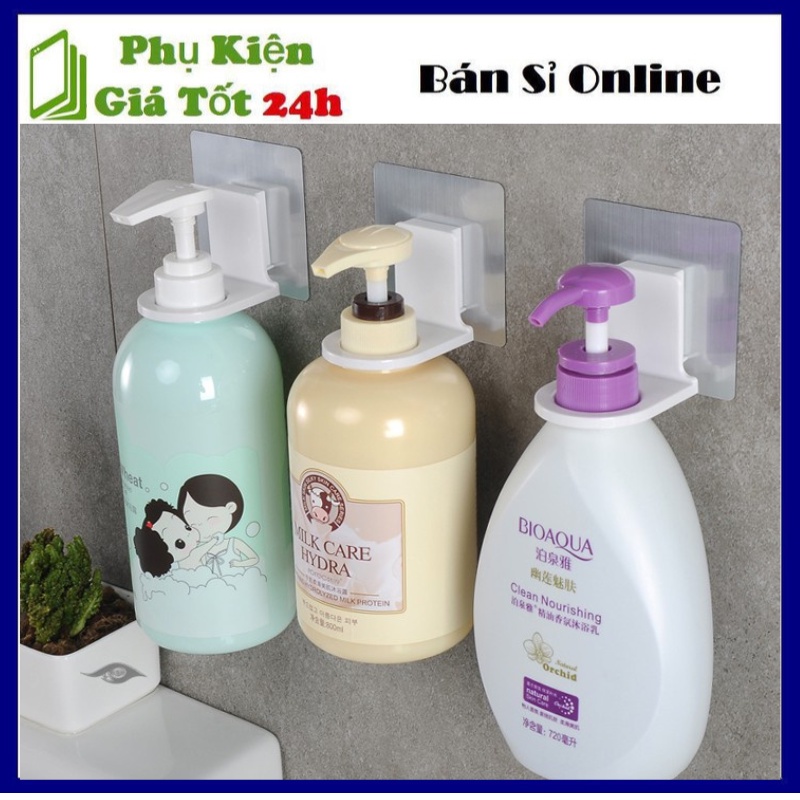 Giá treo cổ chai dầu gội, sữa tắm dán tường siêu chắc tiện dụng