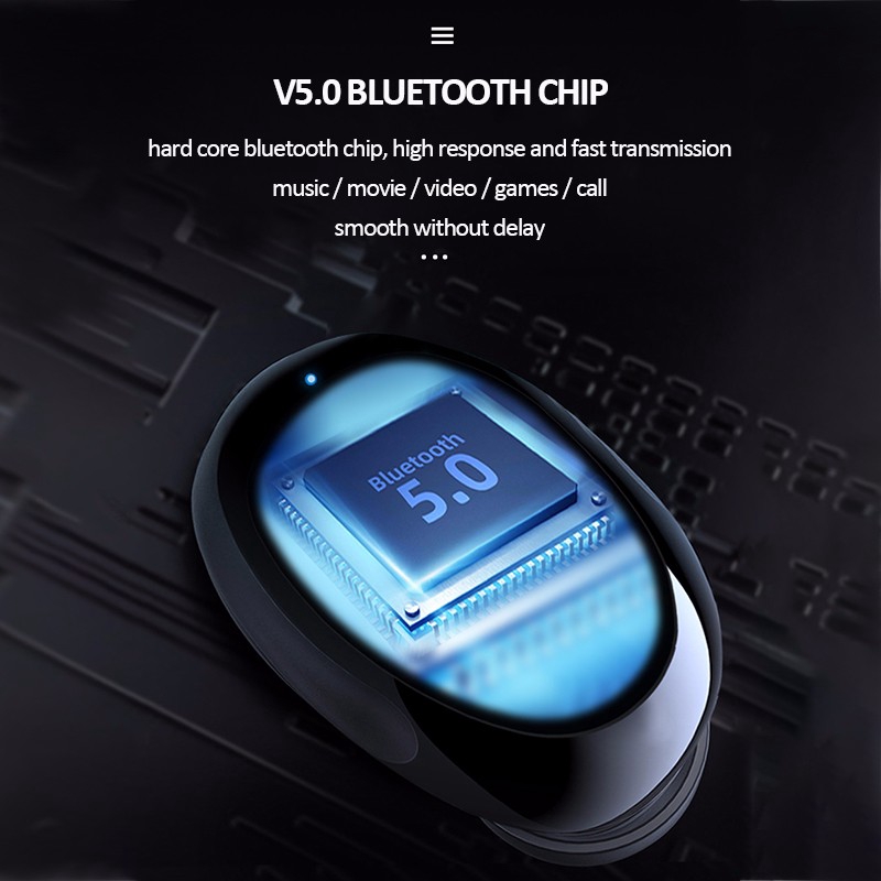 Tai Nghe Bluetooth Tws V5.0 Chất Lượng Cao Chống Thấm Nước