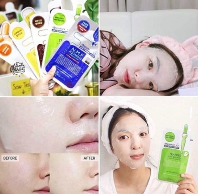 Mặt Nạ Mediheal Essential Teatree / Vita / Placenta / Collagen / Aquaring Cấp Nước Dưỡng Ẩm