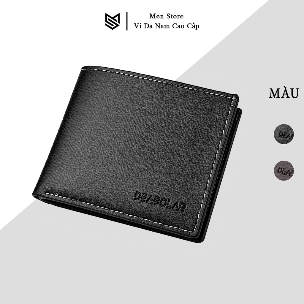 Ví da nam thiết kế tối giản chất lượng giá rẻ có 2 ngăn lớn đựng tiền, nhiều ngăn đựng thẻ rộng rải V091