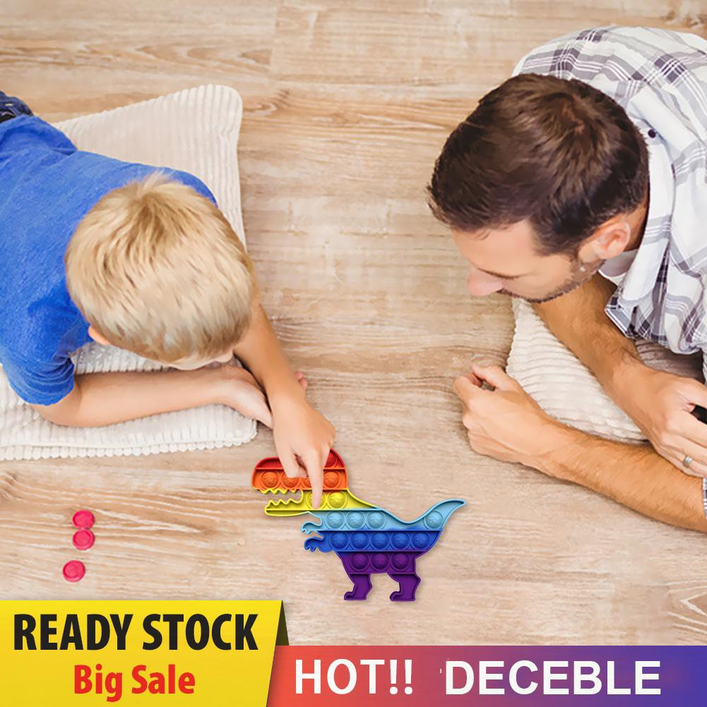 Pop It Fidget Đồ chơi Silicone Rainbow Dinosaur Push Bubble Sensory Đồ chơi Fidget Anti Stress Đồ chơis