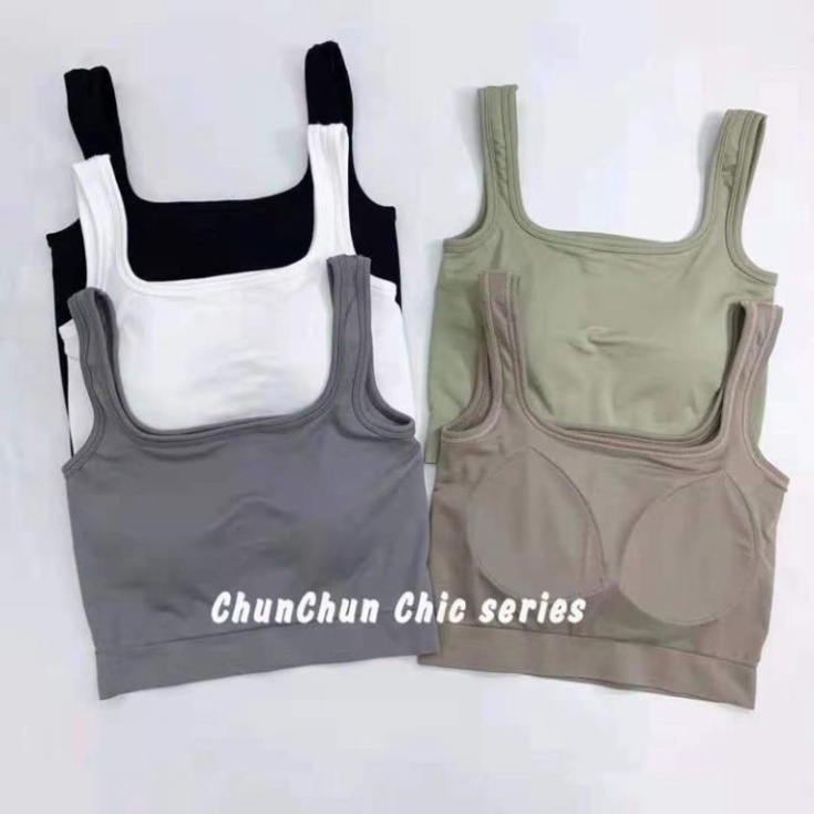 Áo Bra Thun Mềm Dáng Lửng Sẵn Đệm Ngực Siêu Hot 1809  loại 1 - thoáng mát chất đẹp Áo Bra nữ hở lưng 2 dây không gọng