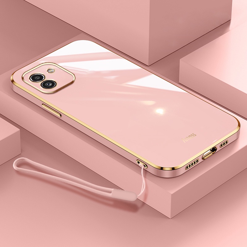Ốp Lưng Silicon Hình Camera Độc Đáo Cho Samsung Galaxy A02 A03 Kèm Dây Đeo