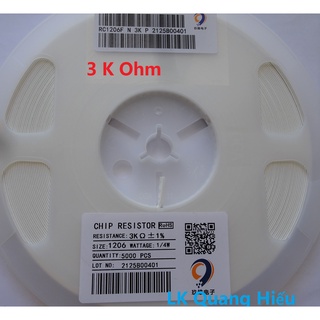 Điện trở dán 3k ohm smd 1206 1% 1/4w