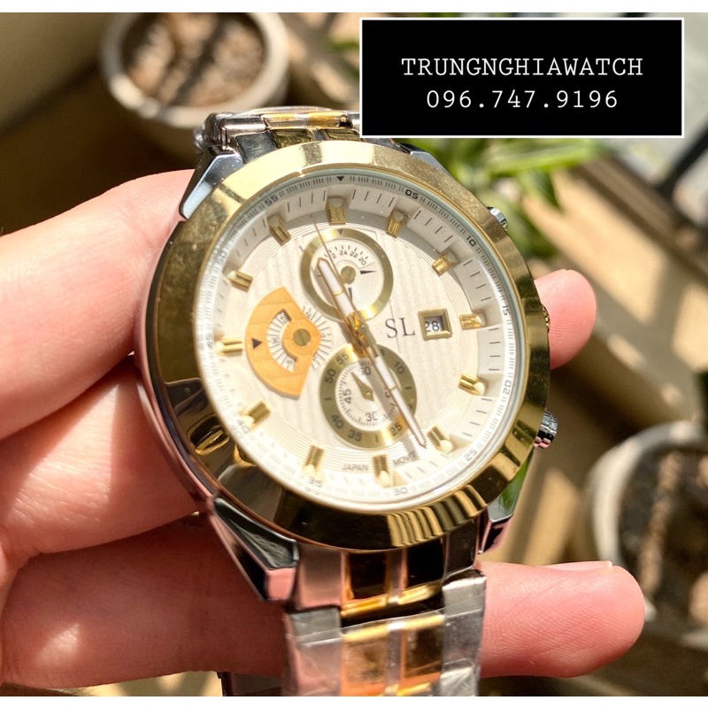 Đồng hồ nam kiểu Quartz cao cấp dây kim loại, chống nước 3ATM, bảo hành 12 tháng