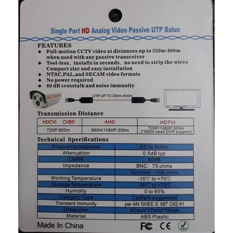 VB Video balun 2Mp 600M chống sét. 20.000/đôi 3 8