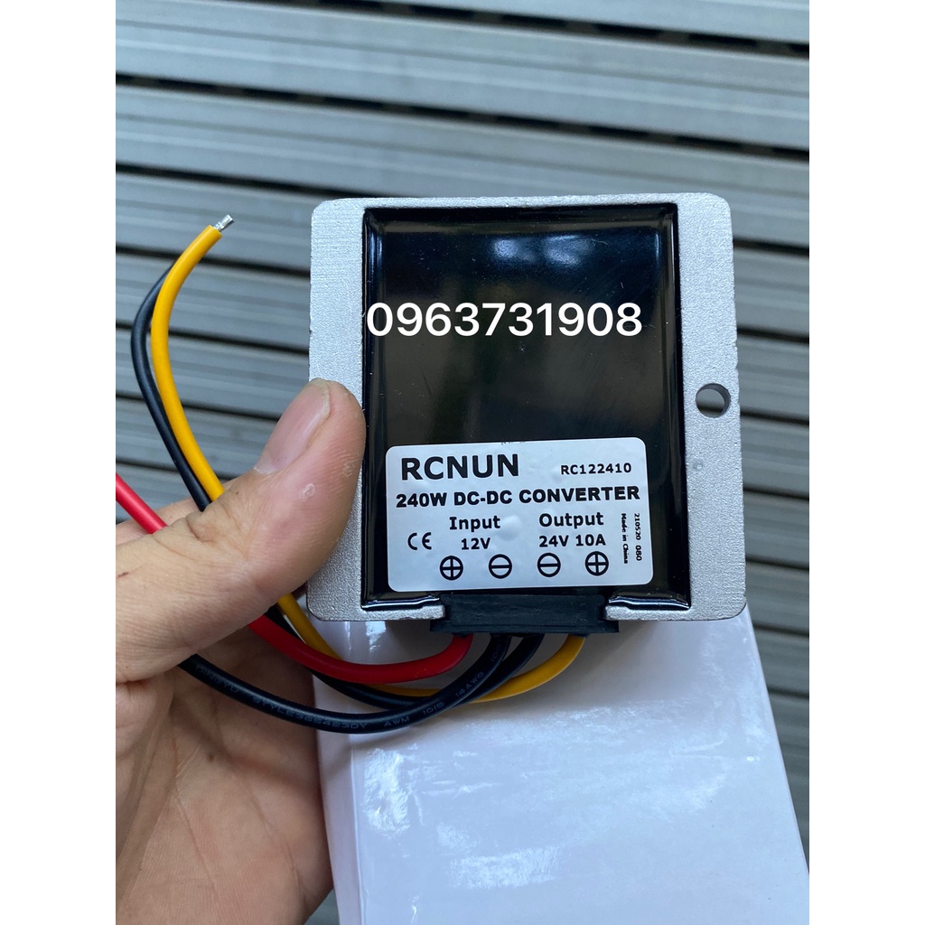 Bộ tăng áp dòng điện DC 12V lên DC 24V 10A chống nước