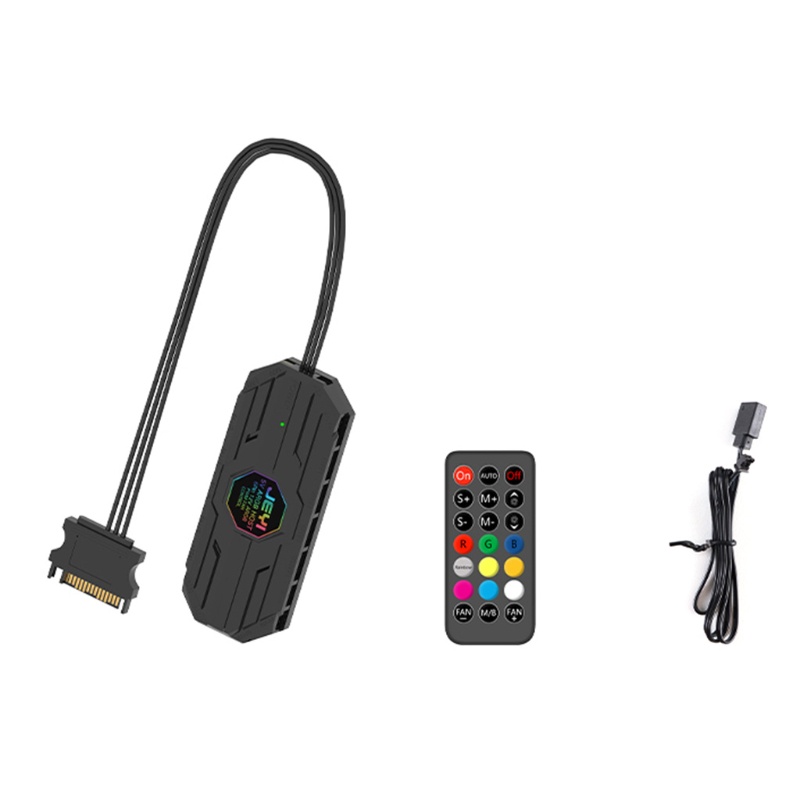 Bo Mạch Chủ Điều Khiển Tốc Độ Quạt Máy Tính Điều Khiển Từ Xa Đèn ARGB 6Pin 12V Kèm Nam Châm