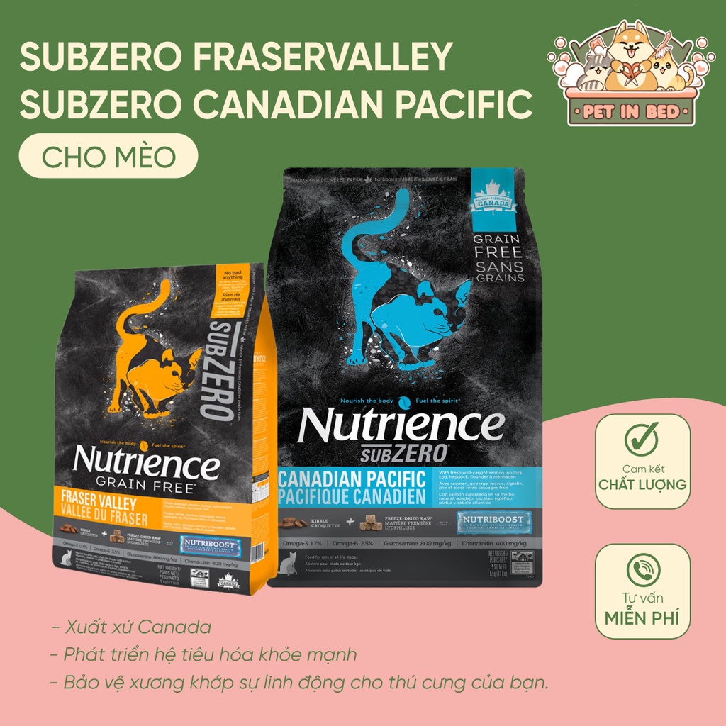Nutrience (2.27kg) / Nutrience SUB ZERO cho mèo, thức ăn hoàn chỉnh cho mèo từ Canada / Fraser Valley / Canadian Pacific