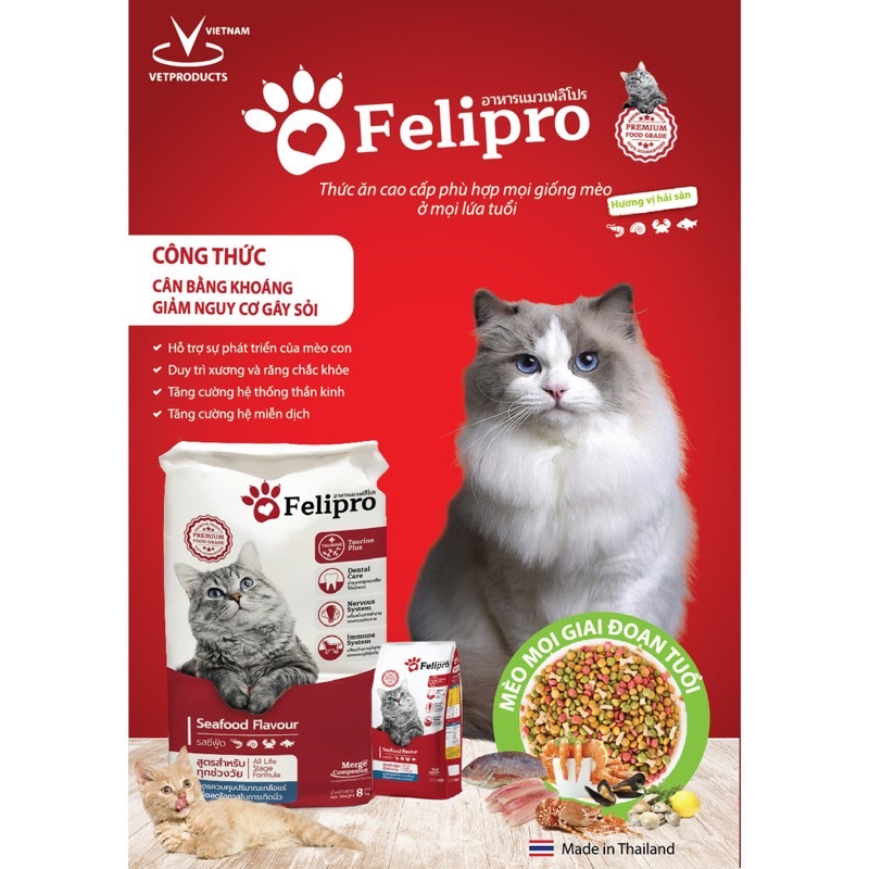 THỨC ĂN CHO MÈO FELIPRO (Bao 8 gói 1kg)