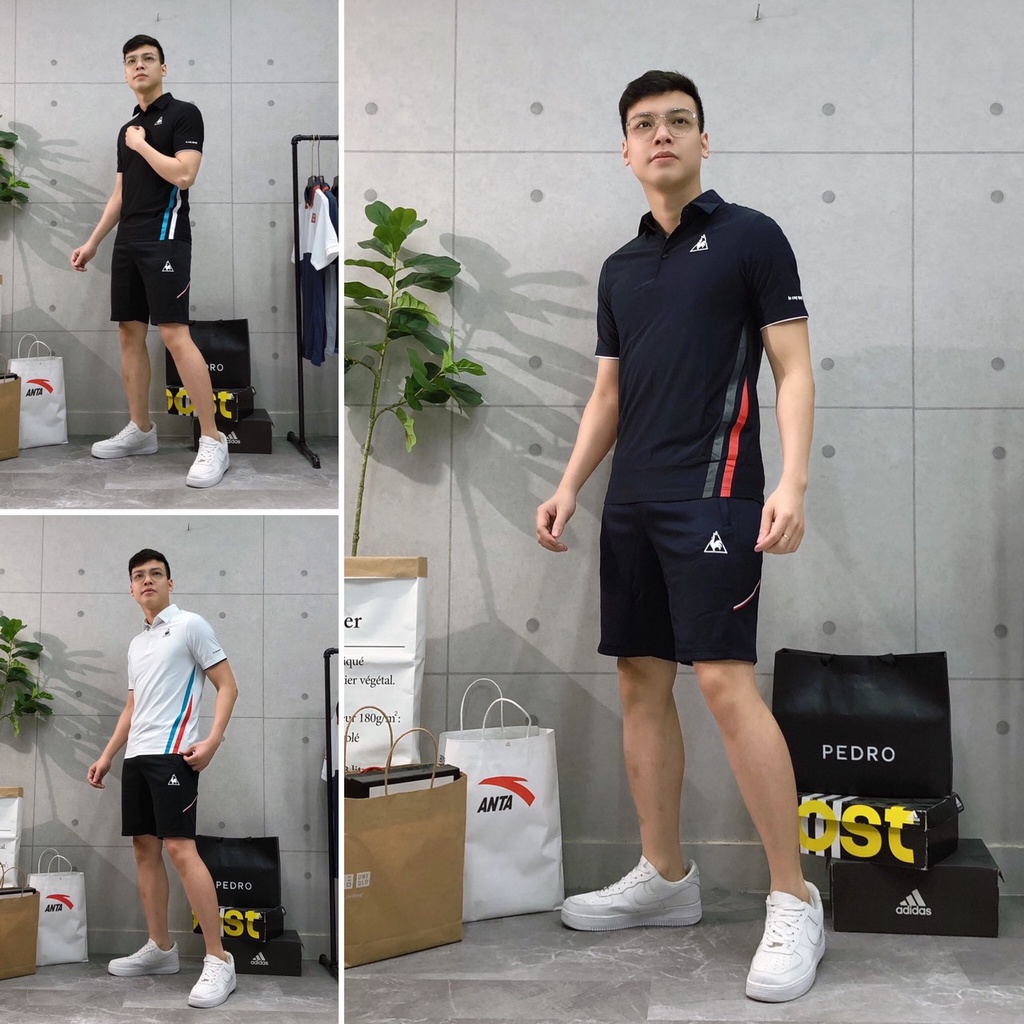 Bộ thể thao nam cao cấp bigsize bộ đồ nam cổ bẻ tennis xuất khẩu ngắn tay nam BTT 005