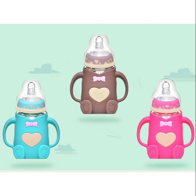 Bình sữa gấu siêu cute 240ml, cho bé 0-12 tháng