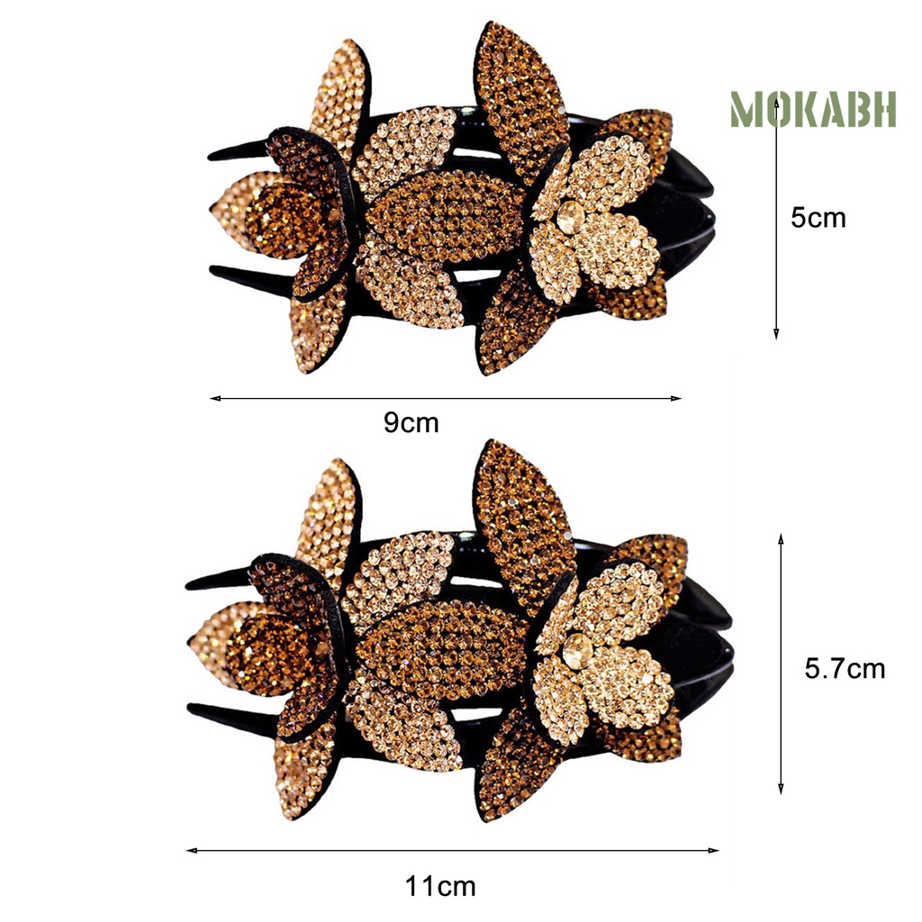 Kẹp Tóc Đính Đá Lấp Lánh Chống Trượt Tiện Dụng