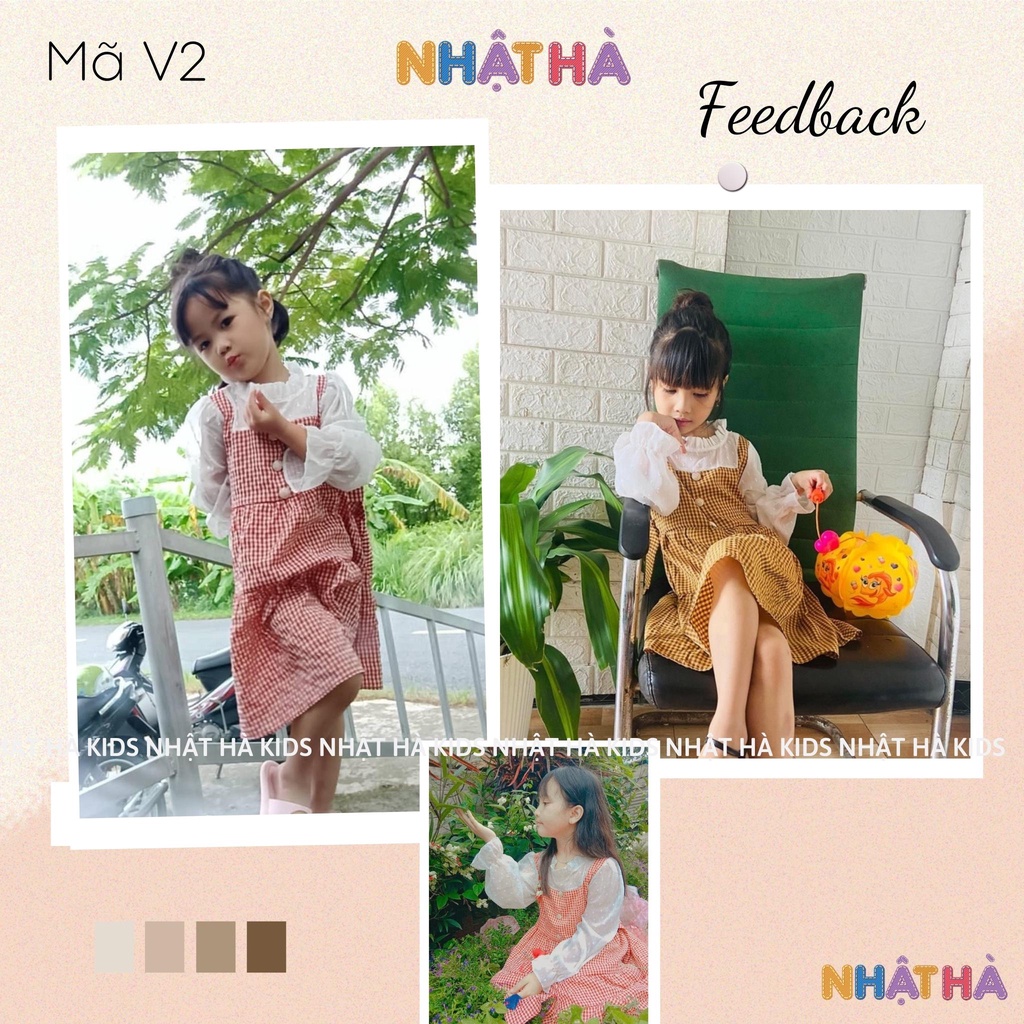 Váy bé gái thu đông NHẬT HÀ Chất đũi mềm mại thiết kế dài tay size đại từ 11-45kg