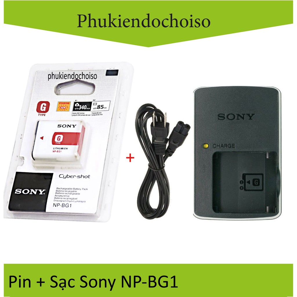 Bộ pin sạc thay thế 1 Pin 1 Sạc máy ảnh Sony NP-BG1