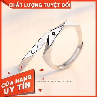 Nhẫn đeo tay Sun Moon Ziczac Couple - Có thể đeo đôi nam nữ