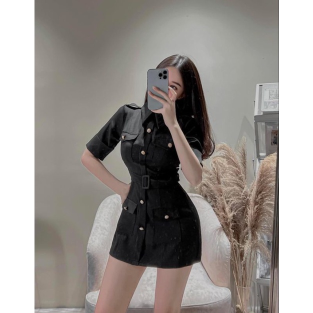 Đầm Suông Vest Nút Kèm Belt