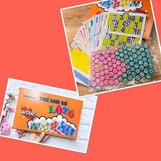 Bộ Đồ Chơi Lô Tô Giấy Và Hạt Gỗ Sắc Nét, Bingo Lotto Việt Giải Trí Ngày Tết