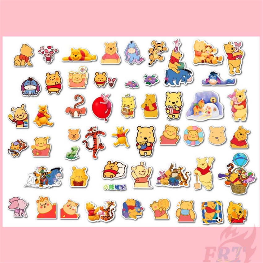 Bộ 90 Cái ☆ Hình Dán Gấu Pooh Winnie Mini ☆ Sticker Dán Tường Chống Thấm Nước Họa Tiết Graffiti Hợp Thời Trang