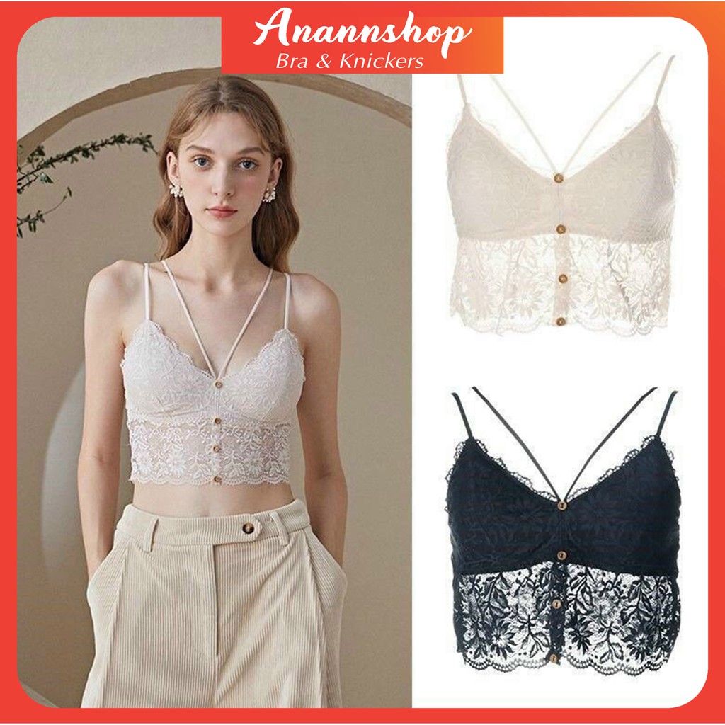 Áo Lót Bra Ren Nữ 💖FREESHIP💖 Áo Ngực Bra Ren 2 Dây Không Gọng Có Khuy Cài Siêu Quyến Rũ Chất Mềm Mịn 067 | WebRaoVat - webraovat.net.vn