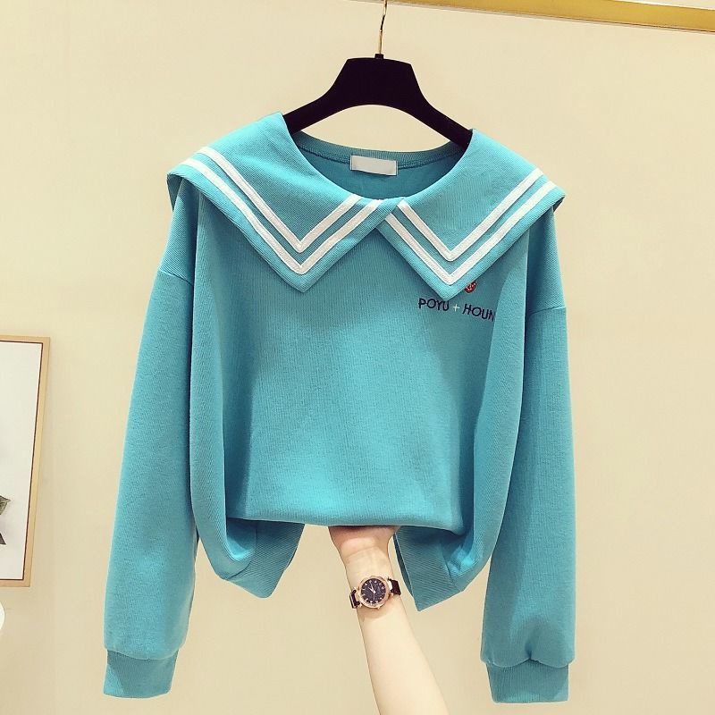 Áo sweater Tay Dài Cổ Thủy Thủ Màu Trơn Phong Cách Hàn Quốc Thời Trang Mùa Thu 2022 Mới Dành Cho Bé Trai Bé Gái