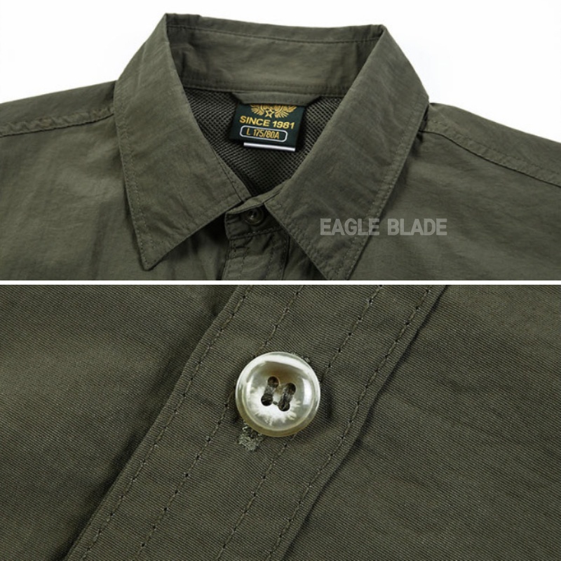 Áo Sơ Mi Mỏng Tay Ngắn Dáng Rộng Size Lớn 102/M-4XL Thời Trang Quân Đội Cho Nam