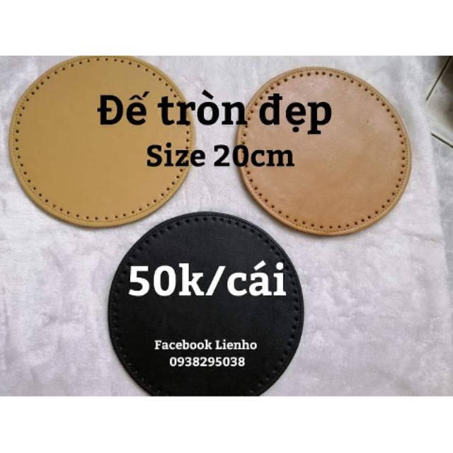 Đế da tròn túi xách size 20cm