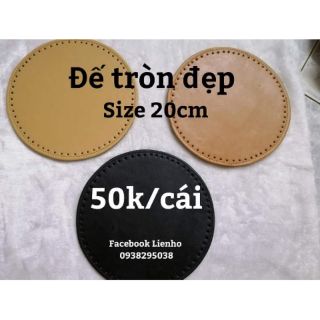 Đế da tròn túi xách size 20cm