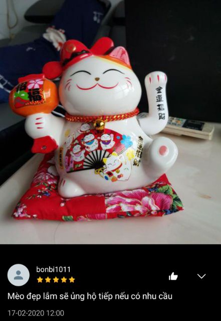 Mèo thần tài . vẫy tay . chiêu tài dước lộc . Cao 16 cm | BigBuy360 - bigbuy360.vn