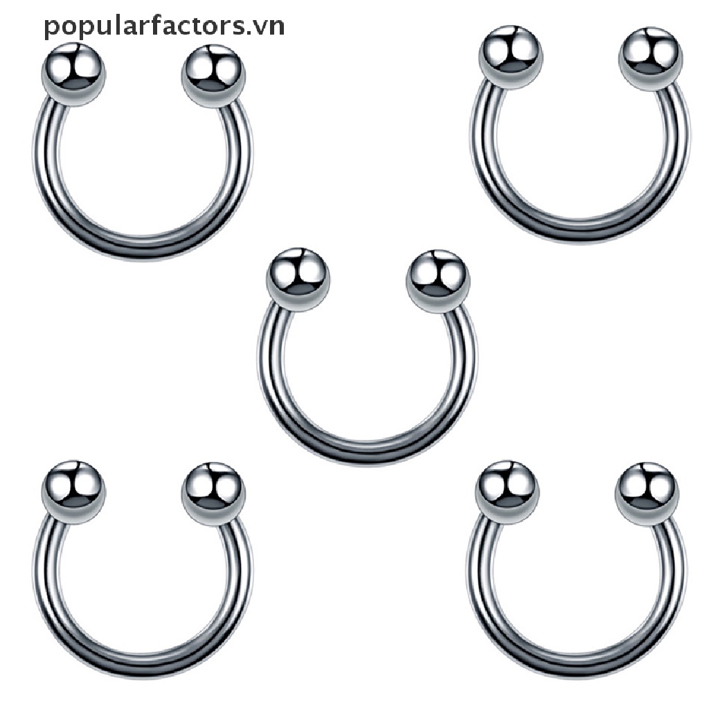 Bộ 60 Khuyên Xỏ Mũi / Chân Mày / Môi / Cơ Thể Bằng Thép