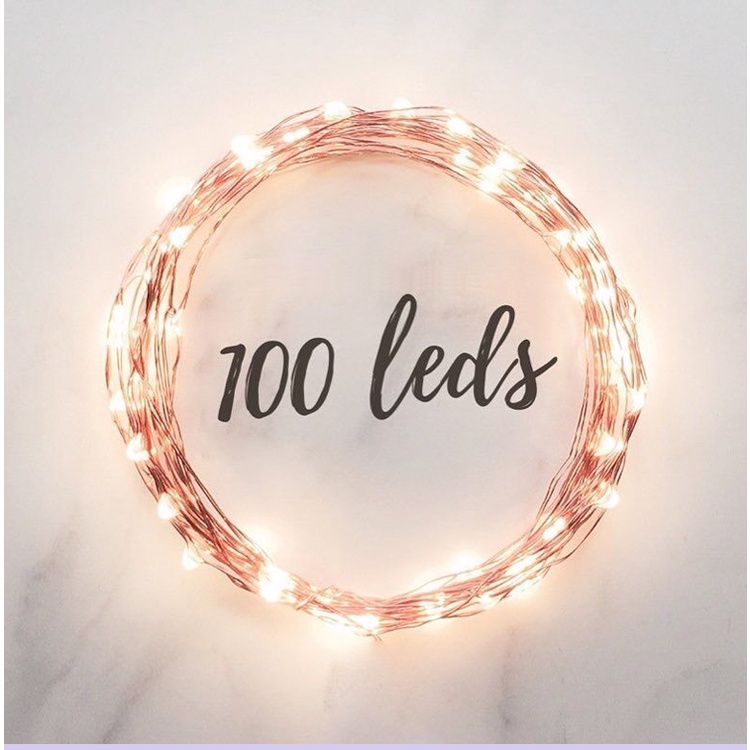 Led dây thép pin 3m ánh sáng vàng trang trí nhỏ gọn