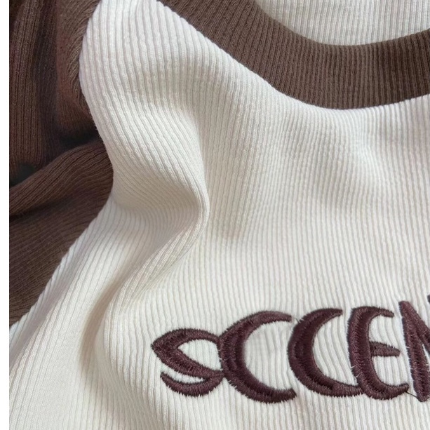 Áo thun ZHELIHANGFEI tay dài cổ tròn lưng cao gợi cảm cho nữ