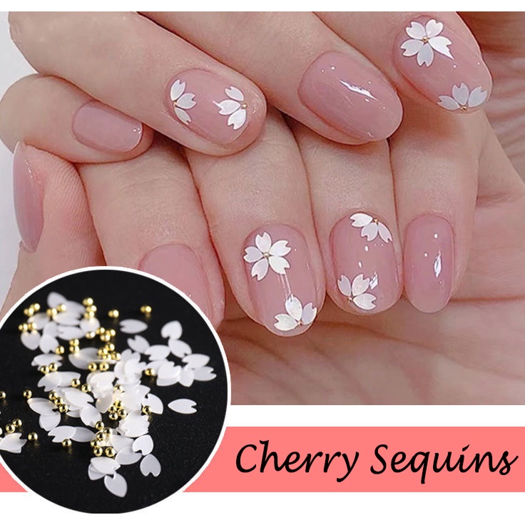 Phụ Kiện Kim Sa Hình Cánh Hoa Anh Đào Đính Kim Sa Trang Trí Móng Tay Nghệ Thuật