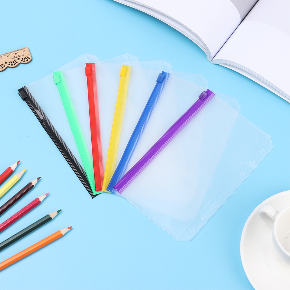 Túi Đựng Tài Liệu Khổ A5 A6 Bằng Pvc Chống Nước Có Khóa Kéo Nhiều Màu