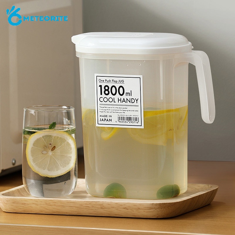 1 Bình Nước Nhựa PP Trong Suốt Dung Tích Lớn Đơn Giản Có Nắp Đậy Phong Cách Nhật Bản