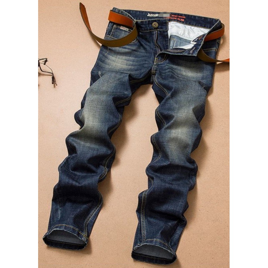 Quần Jeans Nam ống suông co giãn wax nhẹ phong cách trẻ trung