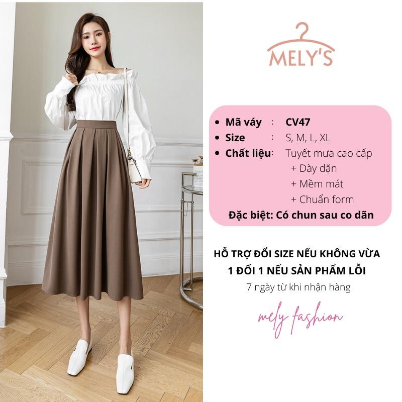 Chân váy công sở xếp ly dáng dài có BIGSIZE đi làm đi chơi đi tiệc chất tuyết mưa dày dặn đứng form tôn dáng CV47