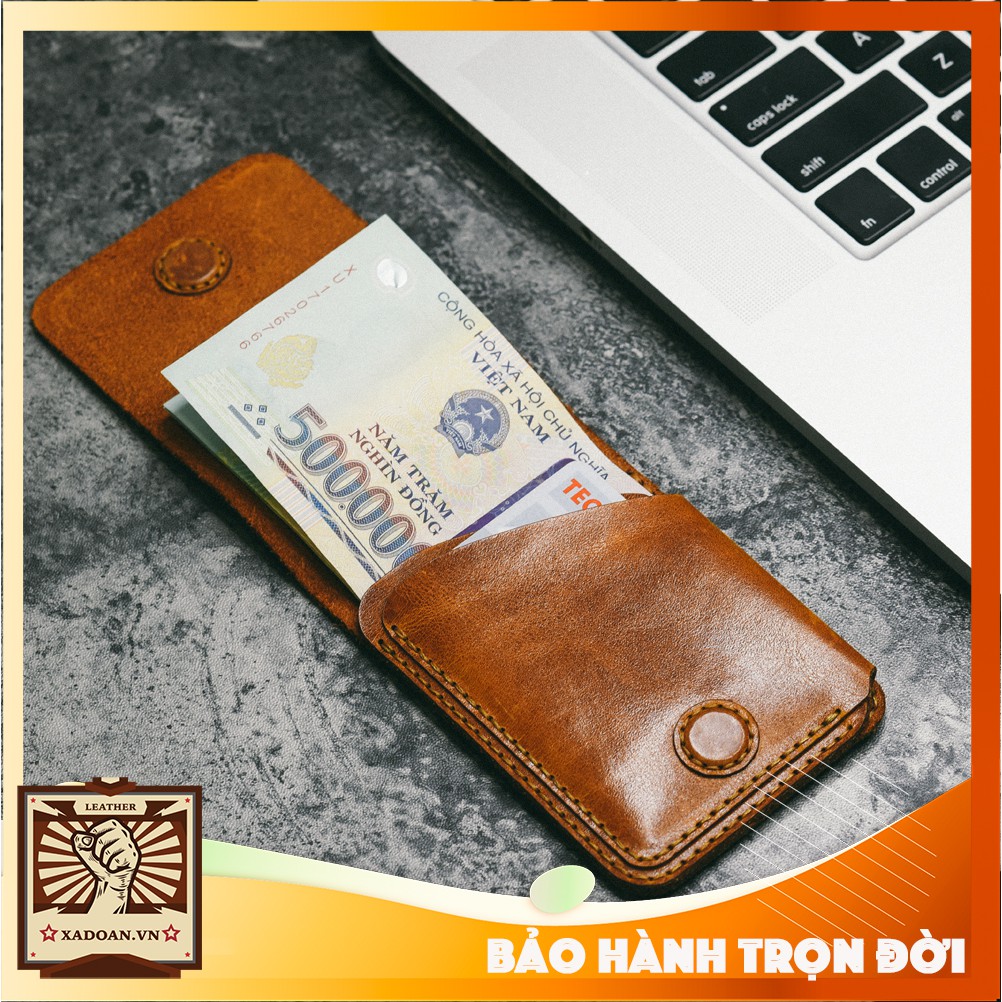 Ví sen da bò thật 100% thiết kế tinh tế theo phong cách tối giản